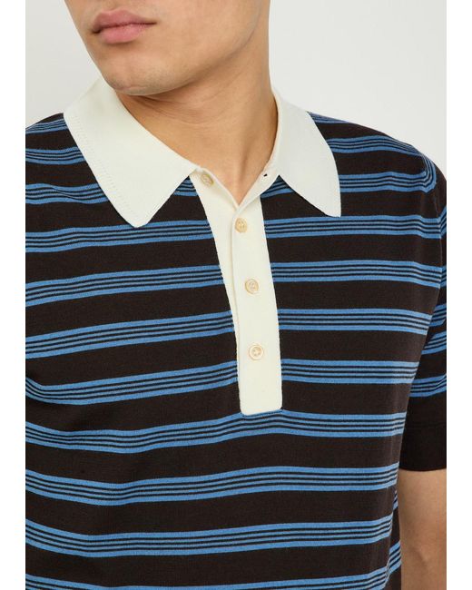 Wales Bonner Blue Breeze Merino Wool Polo Shirt for men