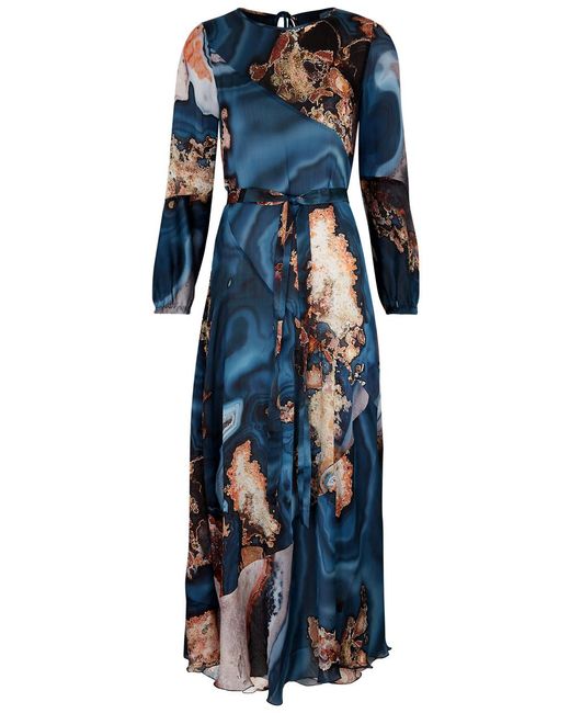 High Blue Elation Printed Maxi Dress