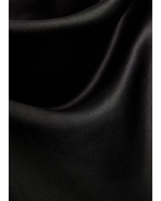 Reformation Black Pike Draped Satin Mini Dress