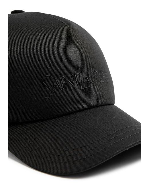 Saint Laurent Black Logo-embroidered Cotton-blend Cap for men