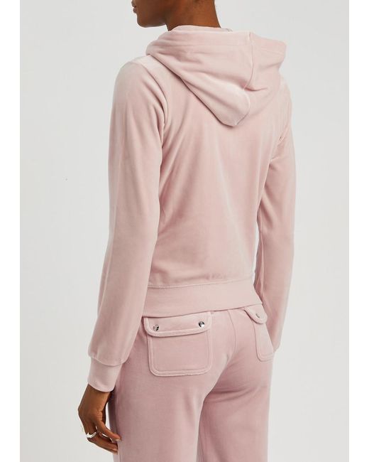 Juicy Couture Pink Classic Robertson Hooded Velour Sweatshirt