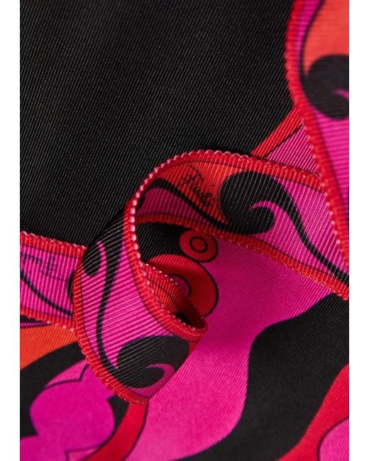 Emilio Pucci Red Printed Silk Headscarf
