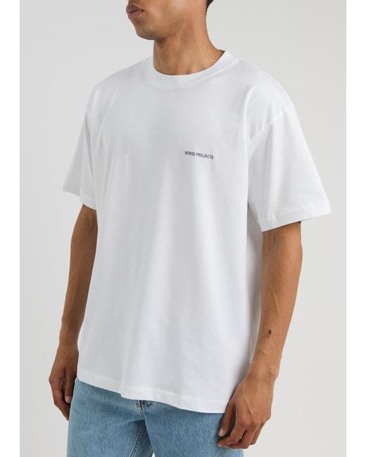 Norse Projects White Simon Logo Cotton T-Shirt for men