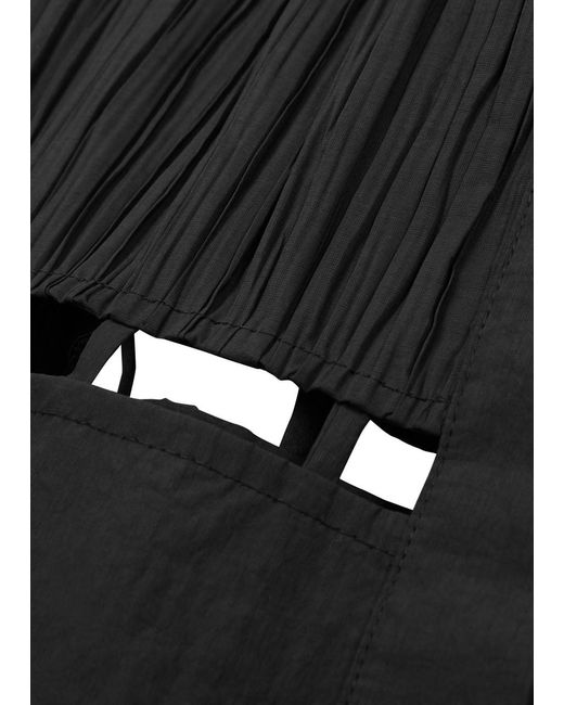 Nanushka Black Genea Cut-out Poplin Mini Shirt Dress