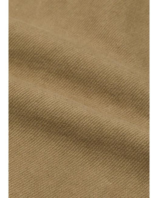 A.P.C. Natural Logo-Embroidered Cotton-Twill Shorts for men