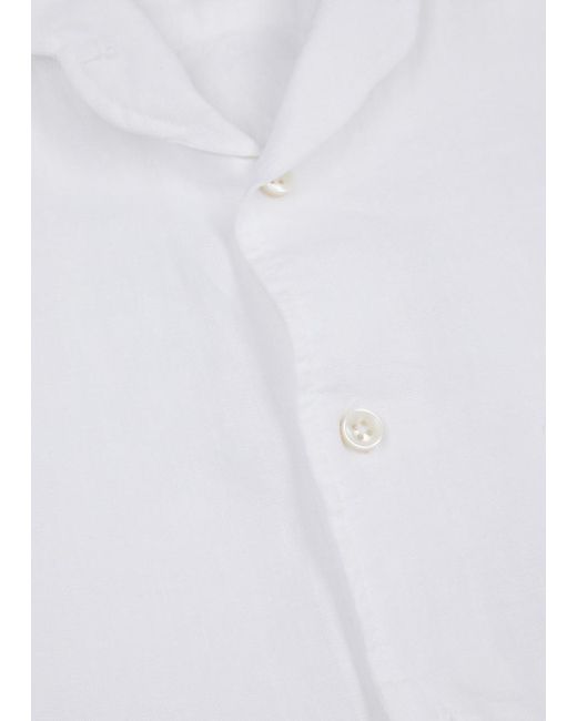 Aurélien White Seaside Linen Shirt for men
