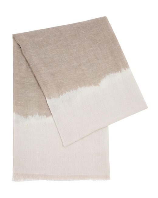 Denis Colomb White Summer Ikat Jacquard Cashmere-blend Scarf