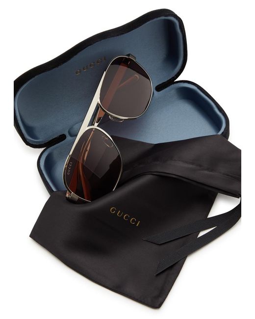 Gucci Pink Aviator-style Metal Sunglasses for men