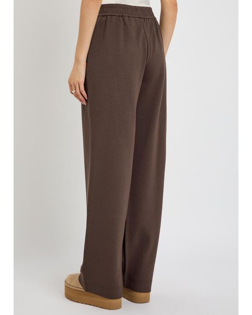 Moncler Brown Wide-Leg Cotton-Blend Sweatpants