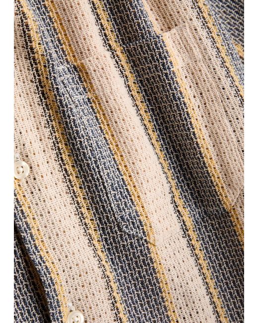 Universal Works Natural Road Striped-Intarsia Cotton-Knit Shirt for men