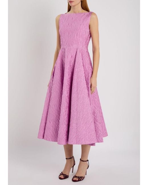 Roksanda Pink Tera Cloqué Midi Dress