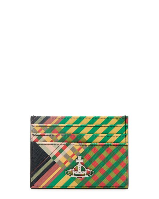 Vivienne Westwood Green Tartan Leather Card Holder