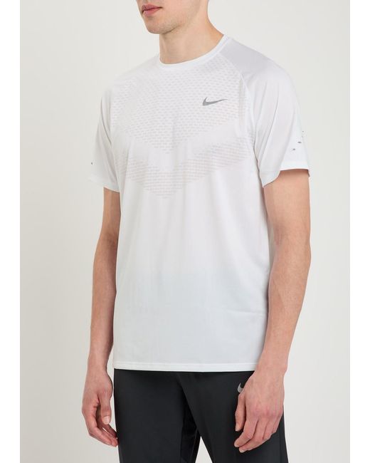 Nike White Dri-Fit Adv Jersey Running T-Shirt for men