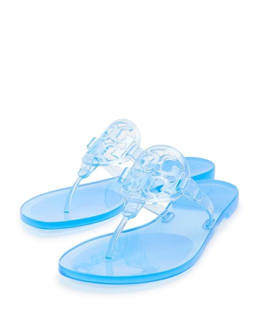 Tory Burch Blue Miller Logo Jelly Sandals