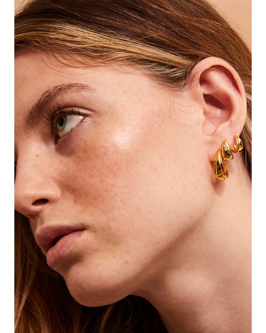V By Laura Vann Metallic Angelina 18kt -plated Hoop Earrings