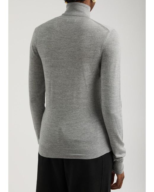 Saint Laurent Gray Cassandre Wool Sweater