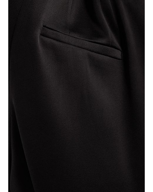 Alice + Olivia Black Eloise Wide-Leg Satin Trousers
