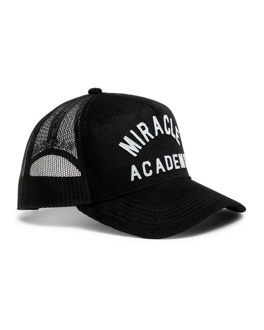 NAHMIAS Black Miracle Academy Corduroy Trucker Cap for men