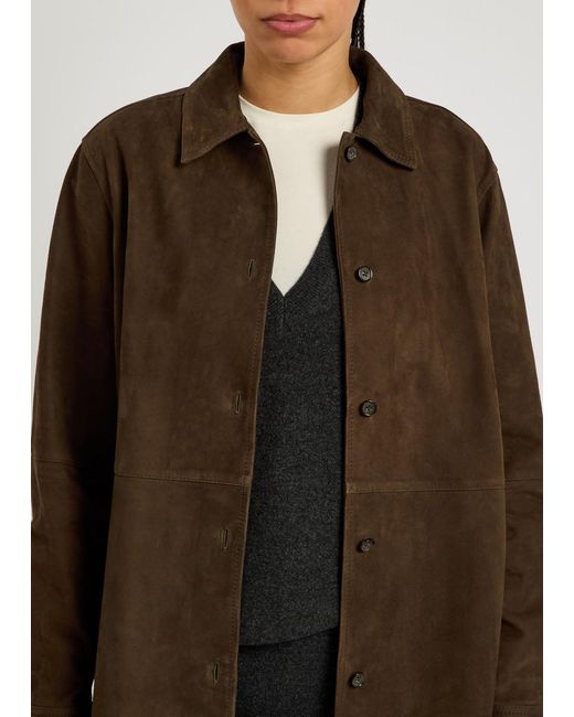 Totême  Brown Suede Overshirt