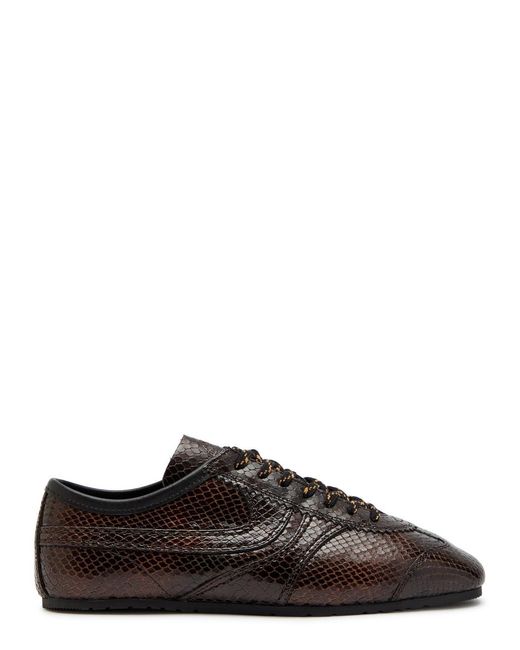 Dries Van Noten Brown Dustin Python-Effect Leather Sneakers