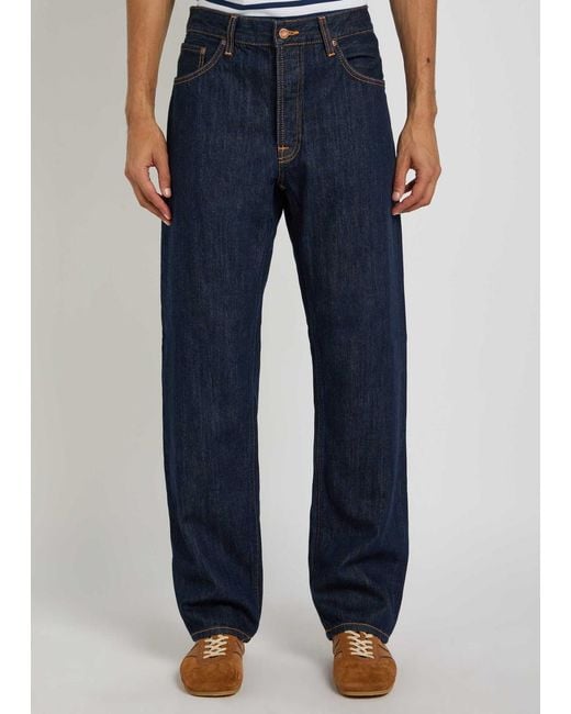 Nudie Jeans Blue Rad Rufus Straight-Leg Jeans for men