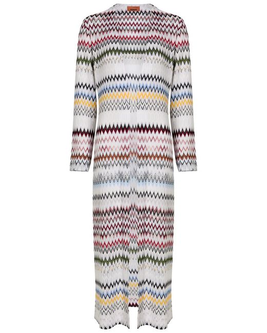 Missoni Gray Chevron Fine-Knit Shirt Cardigan