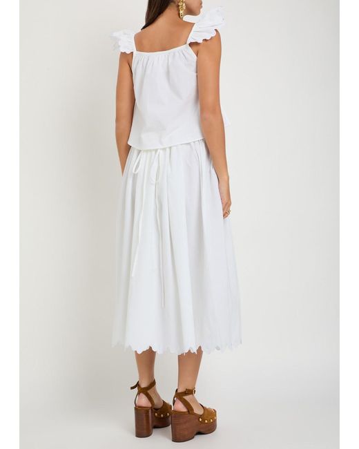 Les Vacances d'Irina White Little Wings Scalloped Cotton Co-Ord