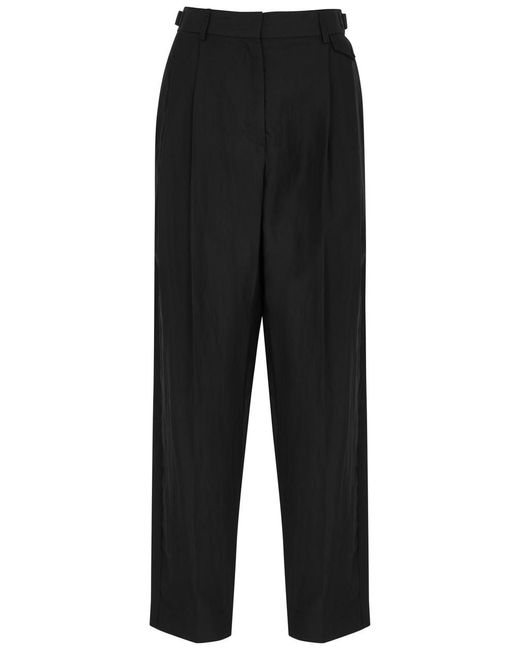 3.1 Phillip Lim Black Pleated Tapered-Leg Trousers