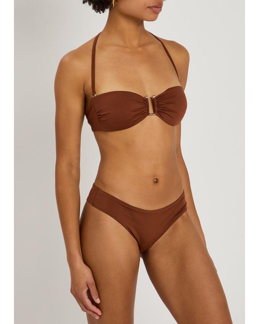 Max Mara Brown Amelia Strapless Bikini Top