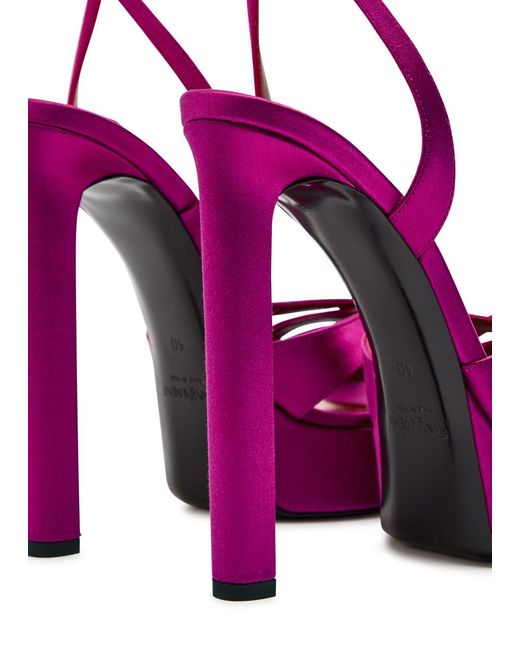 Saint Laurent Purple Chandelle 110 Satin Sandals