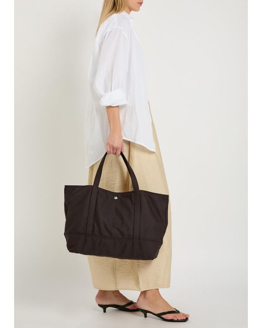 Totême Black Beach Canvas Tote Bag