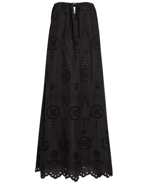 Matteau Black Broderie Anglaise Cotton Midi Dress