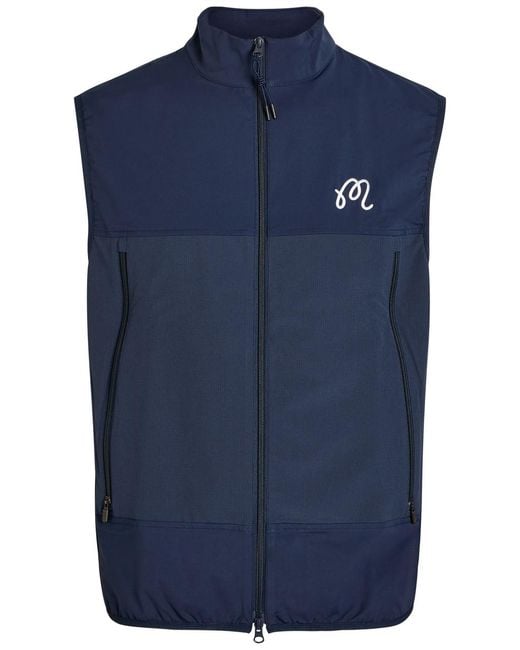 Malbon Blue Albatross Logo-Embroidered Jersey Vest for men