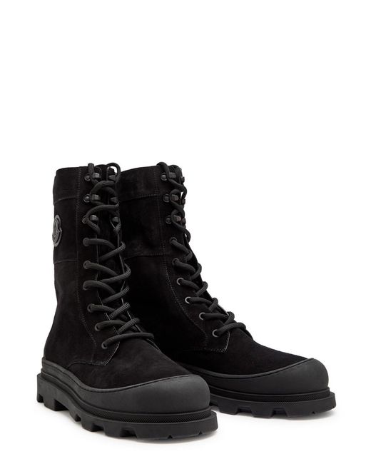 Moncler Black Vera High Suede Mid-Calf Boots