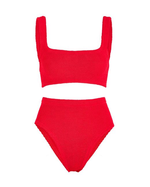 Hunza G Red Patricia Crinkle Bikini