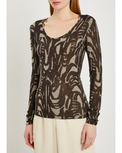Joseph Brown Villa Patterned Cashmere Top
