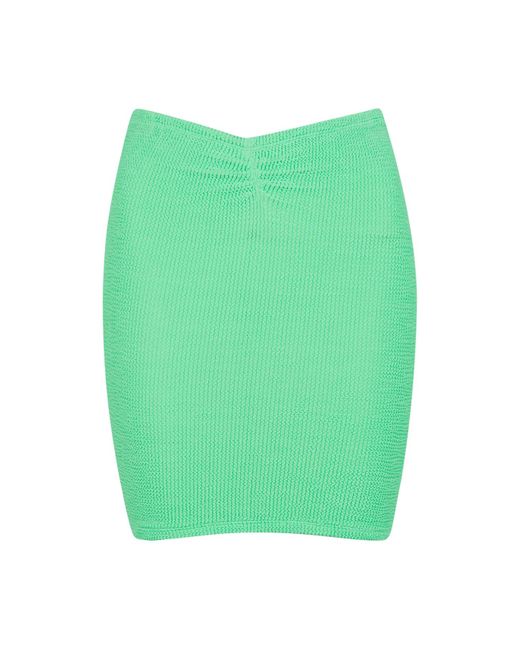 Hunza G Green Seersucker Mini Skirt