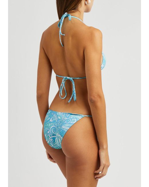 Melissa Odabash Blue Miami Paisley-print Bikini Top