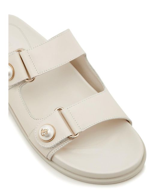 Jimmy Choo White Fayence Embellished Leather Sandals