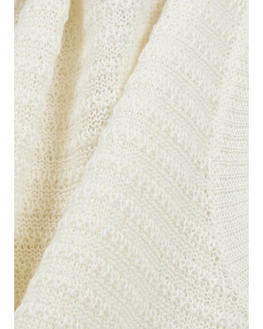 Weekend by Maxmara Natural Caldaia Pointelle-knit Linen Vest