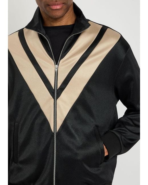 Valentino Garavani Black Panelled Jersey Track Jacket for men
