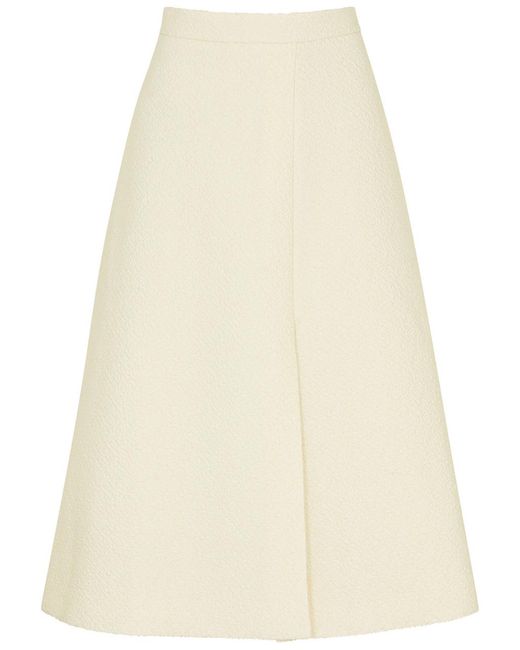 Emilia Wickstead Natural Torina Cotton-Blend Midi Skirt