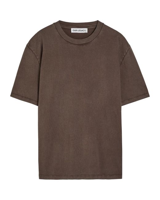 Our Legacy Brown Box Cotton T-Shirt for men