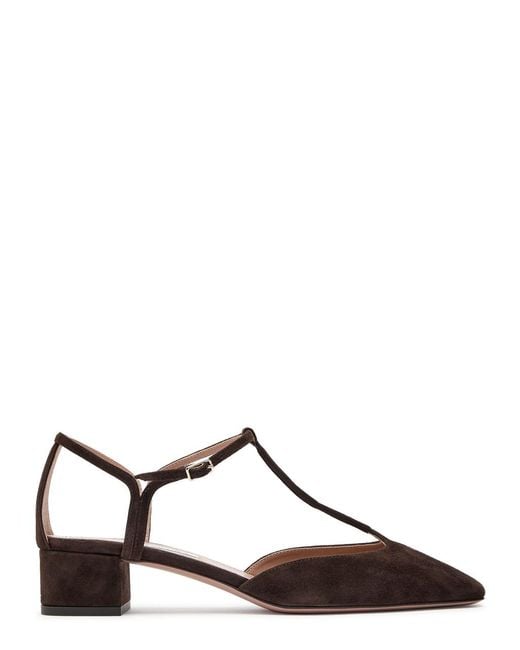 Aquazzura Brown Sorbonne 35 Suede Pumps