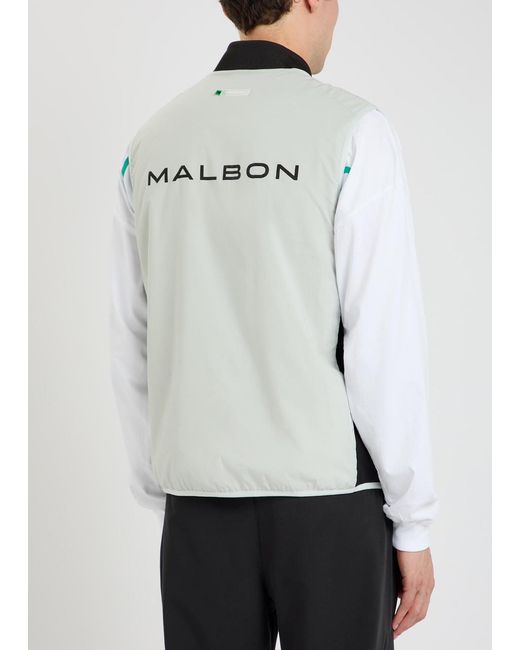 Malbon White Performance Logo-Print Shell Vest for men