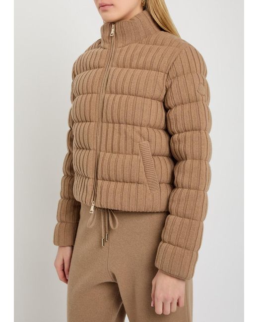 Moncler Brown Padded Wool And Cashmere-Blend Jacket