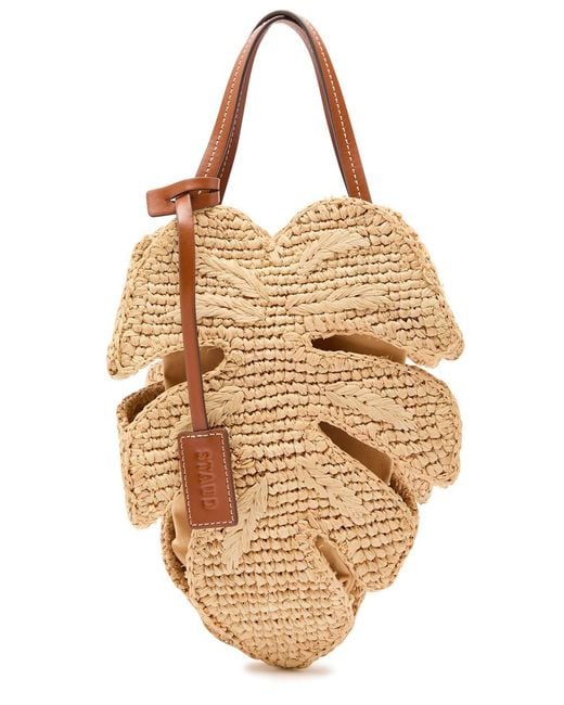 Staud Natural Palm Raffia Top Handle Bag