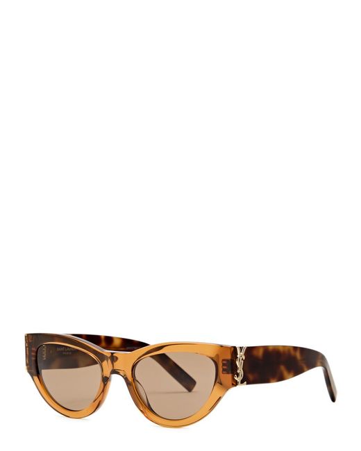 Saint Laurent Brown Cat-Eye Designer Sunglasses