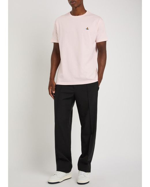 Vivienne Westwood Pink Classic Logo Stretch-Cotton T-Shirt for men