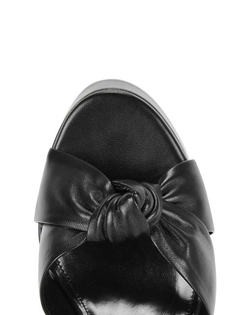 Saint Laurent Black Bianca 130 Leather Platform Sandals